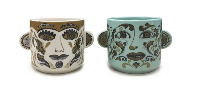 Clown plant pot (cream/tobacco) - Image 4