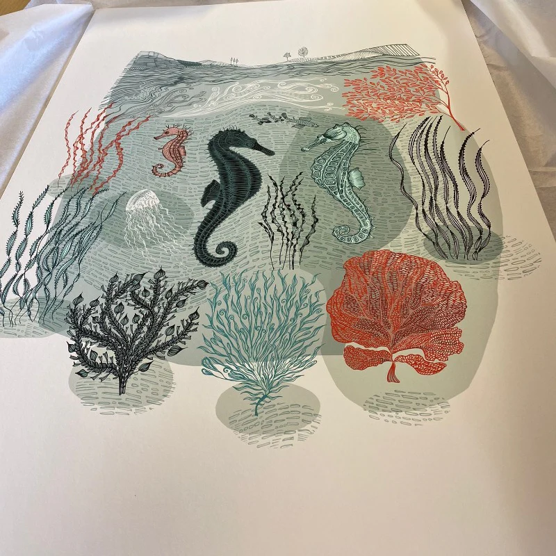 Coastal Seahorse A1 Giclée Print - Image 2