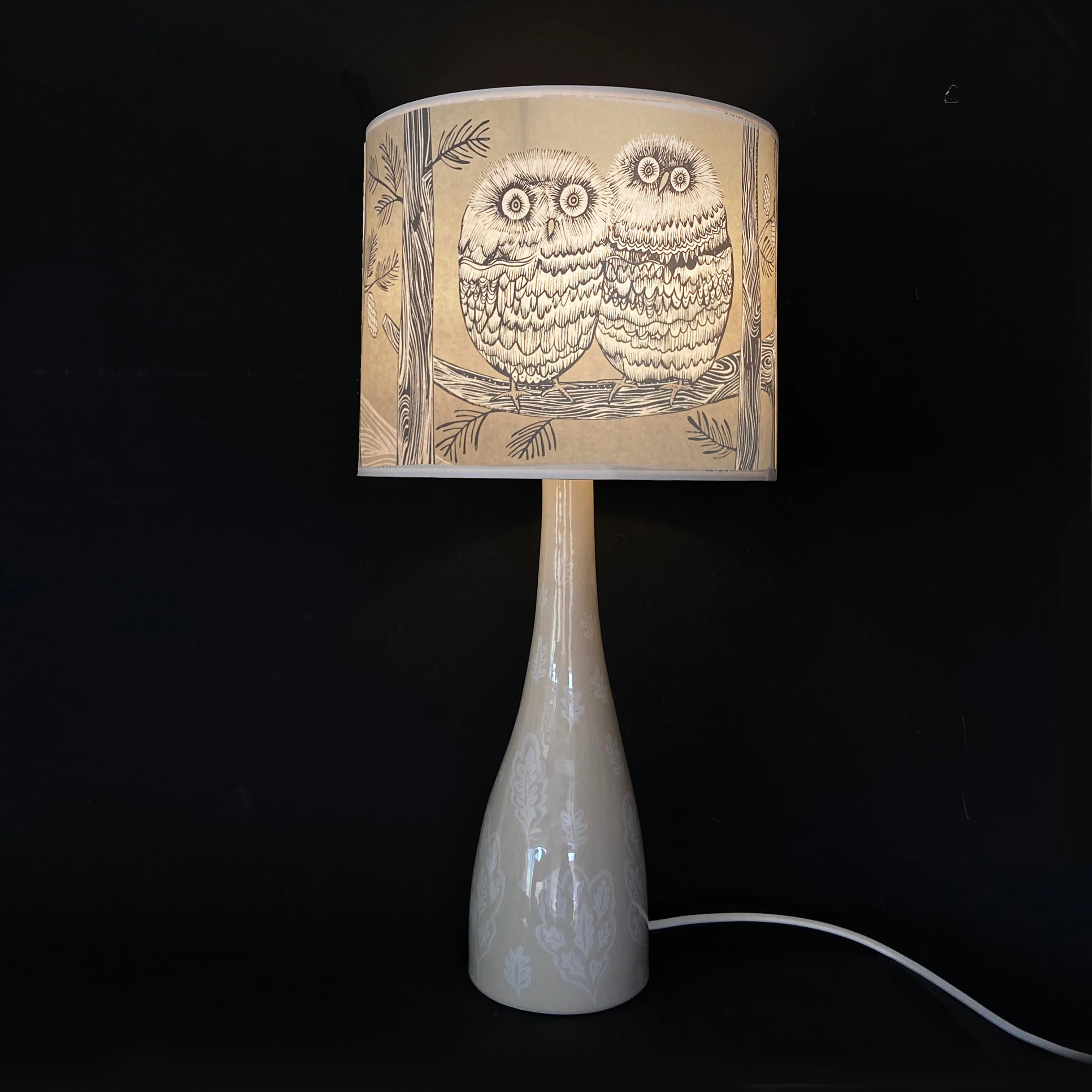 Baby Owl Lampshade - cream/grey - Image 4