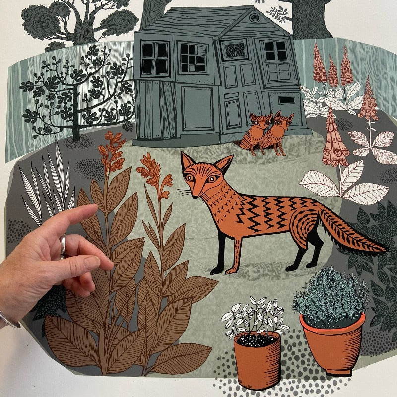 Garden Foxes A1 Giclée Print - Image 3