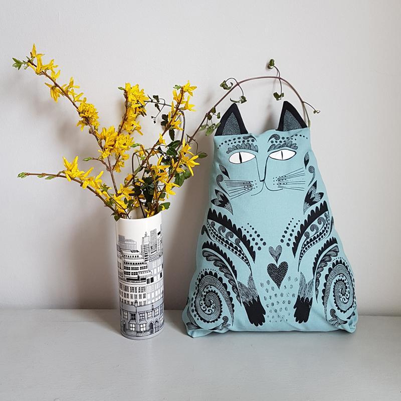 Kitty Cushion (blue) - Image 4
