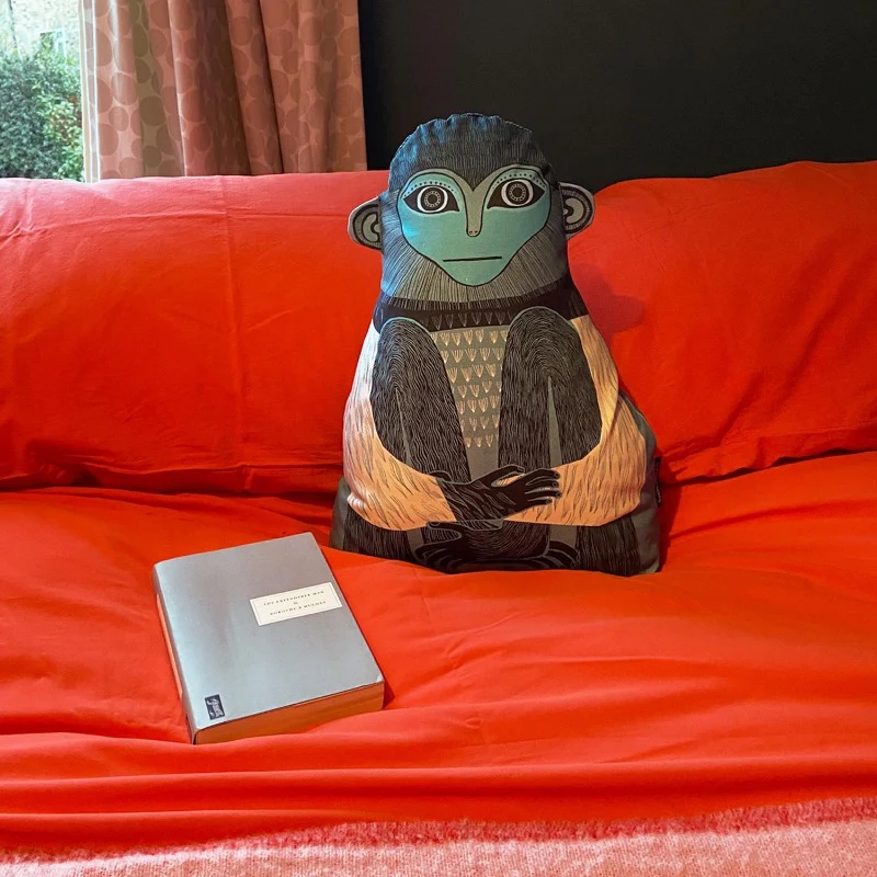 Monkey Cushion (blue) - Image 3