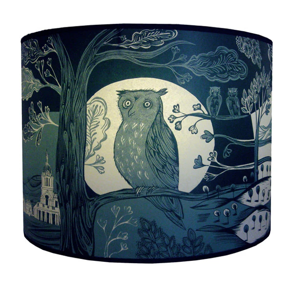 Owl Lampshade - Blue - Image 4