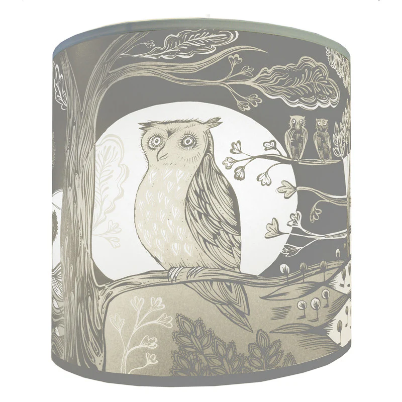 Owl lampshade grey - Image 3