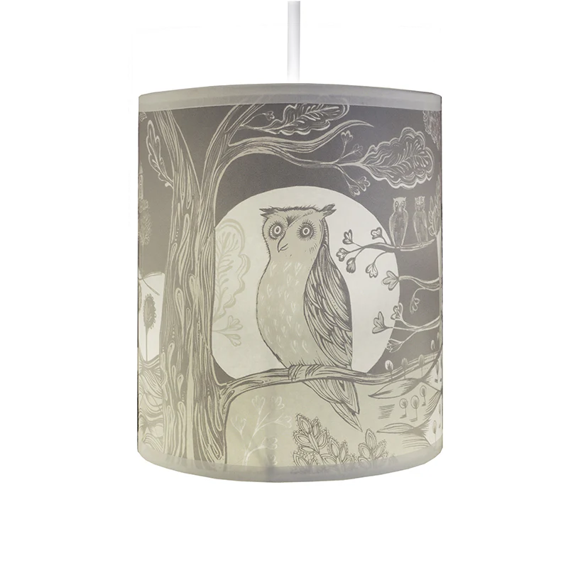 Owl lampshade grey - Image 4