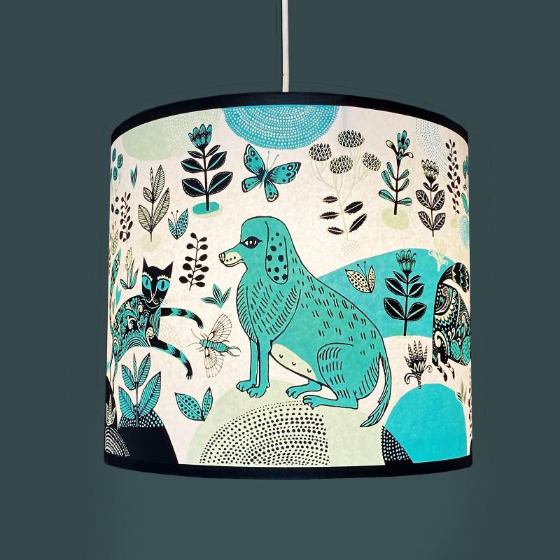 Playful Pets lampshade turquoise - Image 2