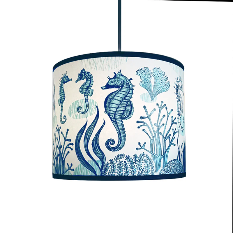 Seahorse Lampshade - Blue - Image 4