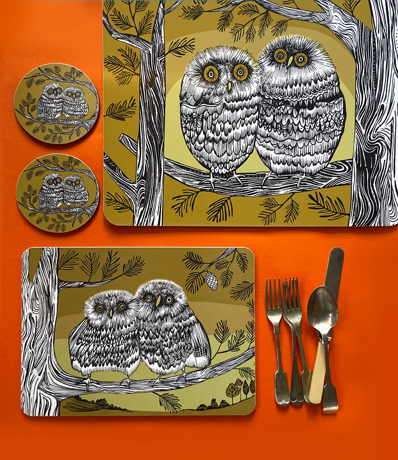 Set of 4 Baby Owl Table Mats - Image 3